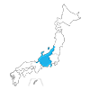 Chubu region ｜ Color coding ｜ Map ｜ Map ｜ Japan ｜ Free illustration material