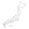 Map of Japan ｜ White --Map ｜ Japan ｜ Free Illustration Material