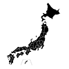 Map of Japan ｜ Black --Map ｜ Japan ｜ Free Illustration Material