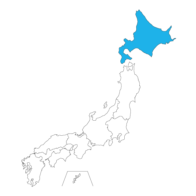 北海道｜色分け｜地図 - 地図/マップ/写真/フリー素材/イラスト/ジャパン / 日本