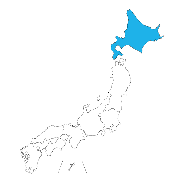 北海道 色分け 地図 地図 日本 フリーイラスト素材