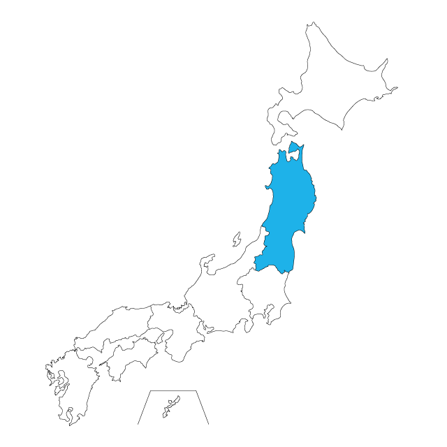 Tohoku region ｜ Color coding ｜ Map --Map / Map / Photo / Free material / Illustration / Japan / Japan