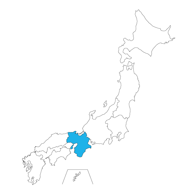 Kinki region ｜ Color coding ｜ Map --Map / Map / Photo / Free material / Illustration / Japan / Japan