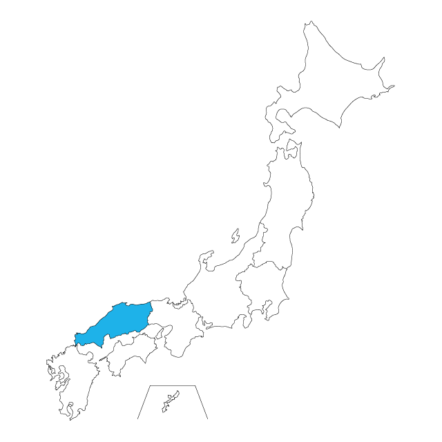Chugoku region ｜ Color coding ｜ Map --Map / Map / Photo / Free material / Illustration / Japan / Japan