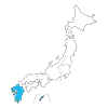 Kyushu region ｜ Color coding ｜ Map ｜ Map ｜ Japan ｜ Free illustration material