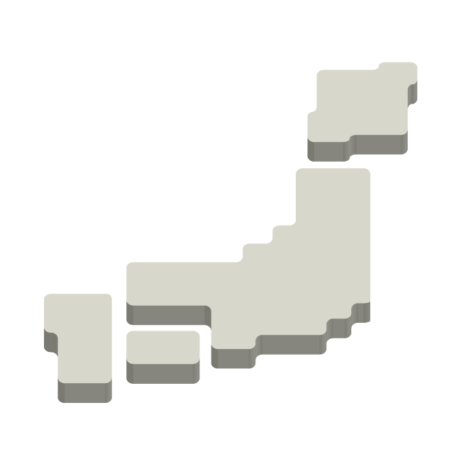 シンプル日本 グレー 立体 地図 地図 日本 フリーイラスト素材