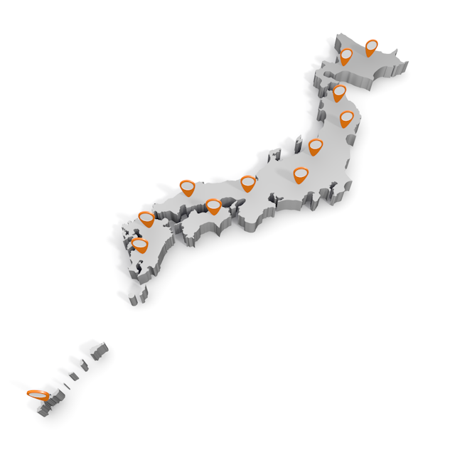 Map of Japan ｜ Solid ｜ Area-Map / Map / Photo / Free Material / Illustration / Japan / Japan