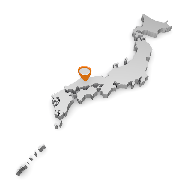 日本｜立体地図｜中国地方 - 地図/マップ/写真/フリー素材/イラスト/ジャパン / 日本