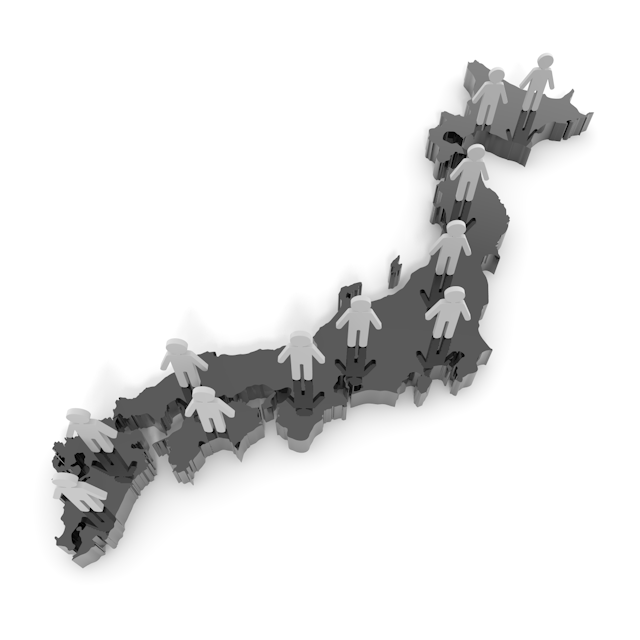 Map ｜ Japan ｜ Black ｜ Social Network --Map / Map / Photo / Free Material / Illustration / Japan / Japan