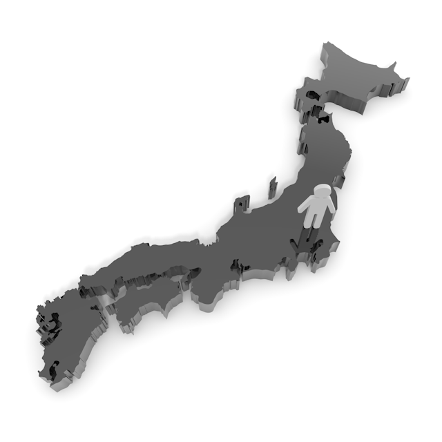 Map ｜ Japan ｜ Black ｜ Kanto --Map / Map / Photo / Free Material / Illustration / Japan / Japan