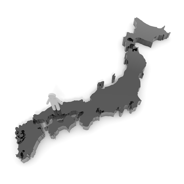 地図 日本 黒色 中国地方 地図 日本 フリーイラスト素材