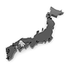 Map ｜ Japan ｜ Black ｜ Shikoku Region --Map ｜ Japan ｜ Free Illustration Material