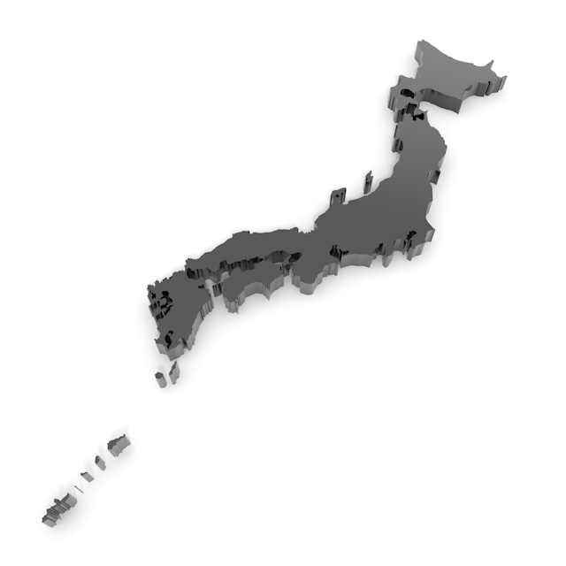 地図｜日本｜黒色｜立体 - 地図/マップ/写真/フリー素材/イラスト/ジャパン / 日本