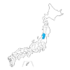Yamagata Prefecture --Map ｜ Japan ｜ Free Illustration Material