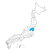 Fukushima Prefecture --Map ｜ Japan ｜ Free Illustration Material