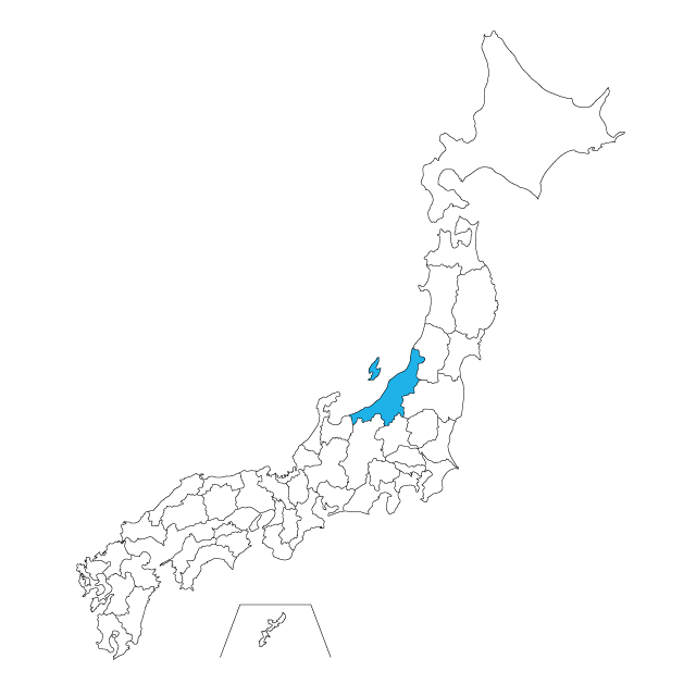 新潟県 地図 日本 フリーイラスト素材